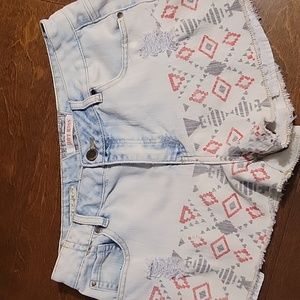 Jeans Aztec Design Shorts